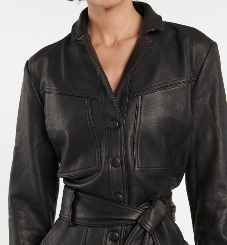Women's Black Lambskin Leather Jumpsuit – Handmade Vintage-Style Genuine Leather One-Piece – Custom Fit Available Women's Black Lambskin Leather Jumpsuit – Handmade Vintage-Style Genuine Leather One-Piece – Custom Fit Available